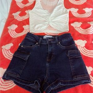 Forever 21 Dark Blue Denim Shorts